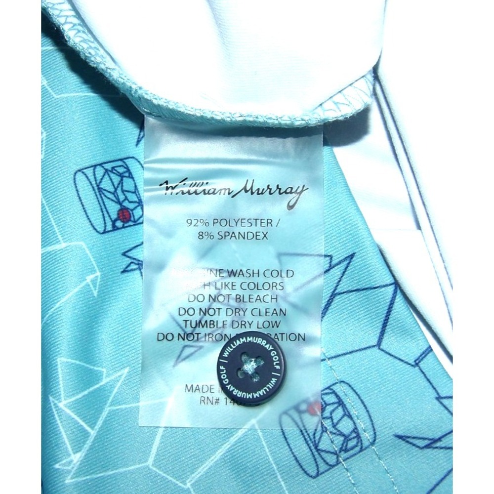 William Murray Short Sleeved Stretch Dog Print Performance Golf Shirt Men's XL - Picture 7 of 8